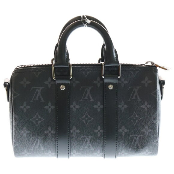Louis Vuitton Handbags - Louis Vuitton Black Bag Gray Keepall Shoulder Bandouliere Handbag